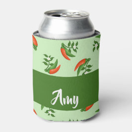 Enfriador De Latas Red and green chili peppers pattern