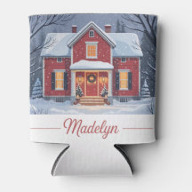 Red House Snow Can Sleeve