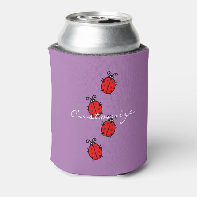 Enfriador De Latas Red Ladybugs Crawling Thunder_Cove (Reverso de la lata)