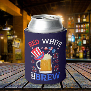 Enfriador De Latas Red White and Brew - Funny 4th July Celebration