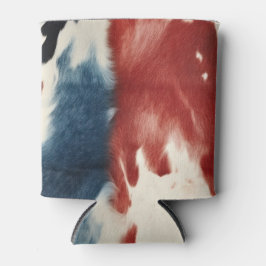 Enfriador De Latas Red White Blue Cow Print