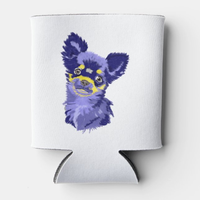 Enfriador De Latas Refrigerador chihuahua abstracto (Anverso)