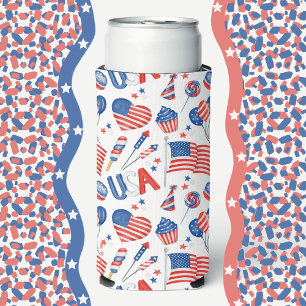 Enfriador De Latas Refrigerador de bandera patriótica de Estados Unid