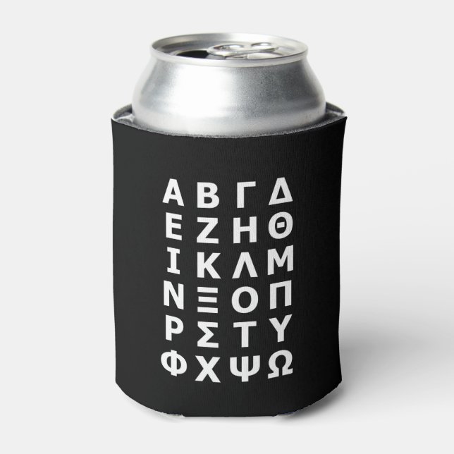 Enfriador De Latas Refrigerador de bebidas alfabético griego (Lata Anverso)