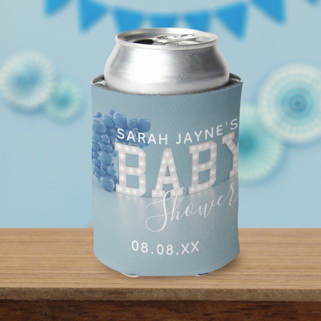 Enfriador De Latas Refrigerador de bebidas Baby Shower Favorito de Ar (Need a can coolers for your blue baby shower? Just add your name, date and short message to this one)
