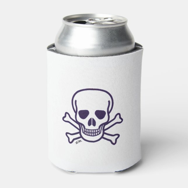 Enfriador De Latas Refrigerador de bebidas blanco Skull n Bones (Lata Anverso)