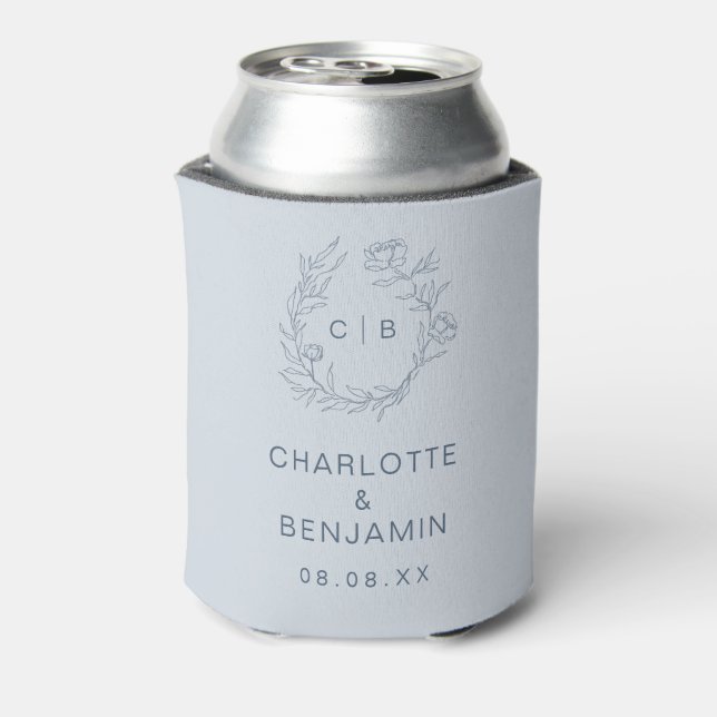 Enfriador De Latas Refrigerador de bebidas Boda azul (Reverso de la lata)