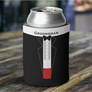 Enfriador De Latas Refrigerador de bebidas Boda de Groomsmen Tuxedo p