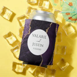 Enfriador De Latas Refrigerador de bebidas Boda de Purple Agate