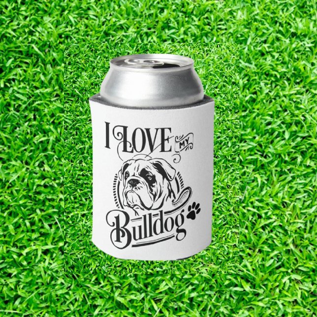 Enfriador De Latas Refrigerador de bebidas Bulldog Golfer (I Love My Bulldog Golf: Perfect Gear for Bulldog Fans!)