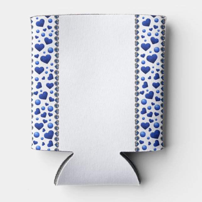 Enfriador De Latas Refrigerador de bebidas cardiaco purpurina azul