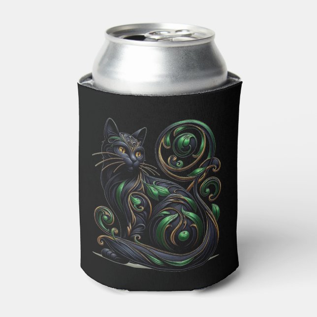 Enfriador De Latas Refrigerador de bebidas Celta de Gato Negro de Art (Lata Anverso)