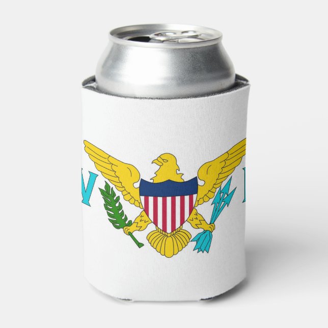 Enfriador De Latas Refrigerador de bebidas con bandera de las Islas V (Lata Anverso)