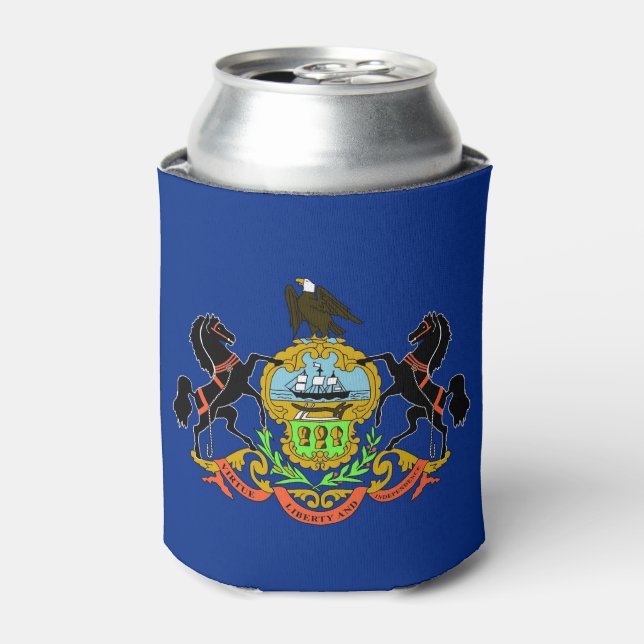 Enfriador De Latas Refrigerador de bebidas con bandera de Pennsylvani (Lata Anverso)