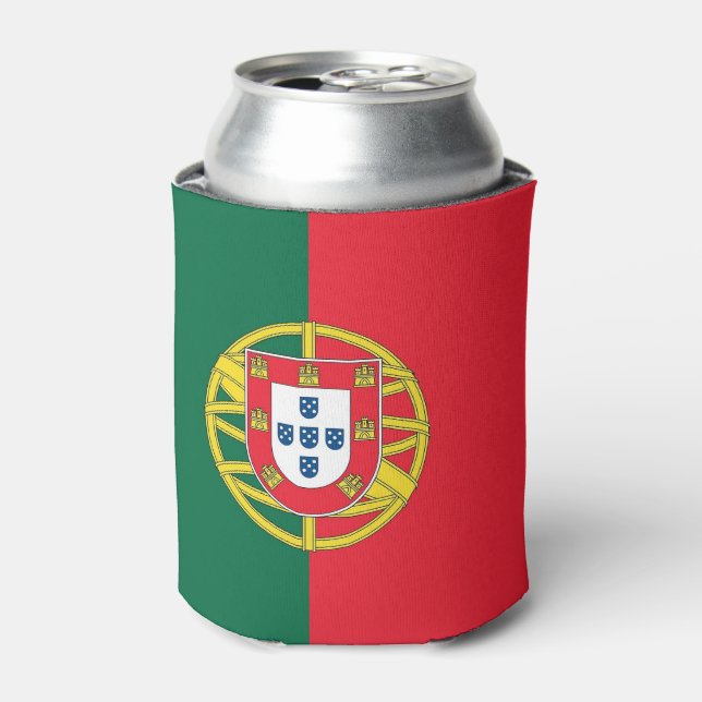 Enfriador De Latas Refrigerador de bebidas con bandera de Portugal (Lata Anverso)