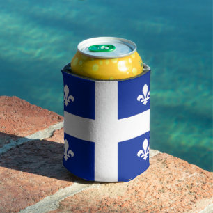 Enfriador De Latas Refrigerador de bebidas con bandera de Quebec, Can