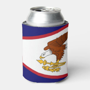Enfriador De Latas Refrigerador de bebidas con bandera de Samoa Ameri