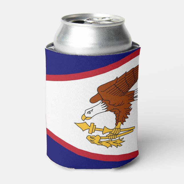 Enfriador De Latas Refrigerador de bebidas con bandera de Samoa Ameri (Lata Anverso)