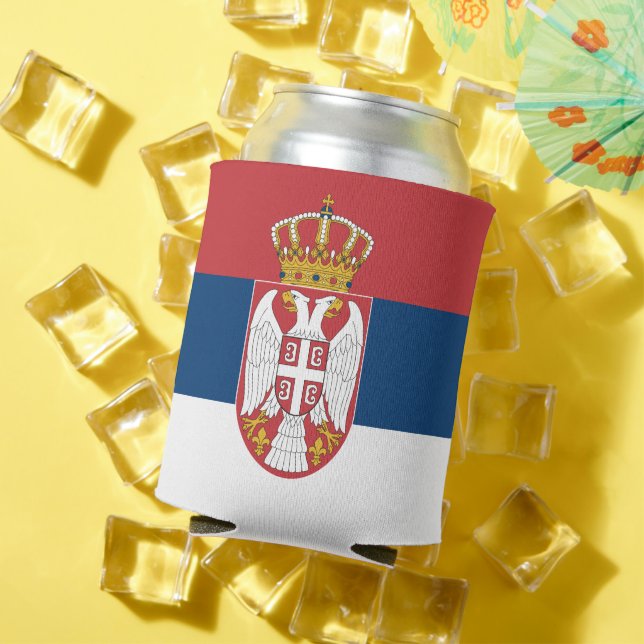 Enfriador De Latas Refrigerador de bebidas con bandera de Serbia (Verano in situ)