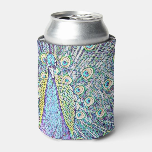 Enfriador De Latas Refrigerador de bebidas Con Diseño Turquesa De Pea (Lata Anverso)