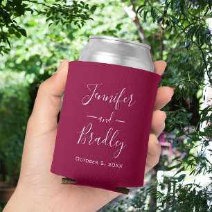 Enfriador De Latas Refrigerador de bebidas Cranberry Custom Wedding