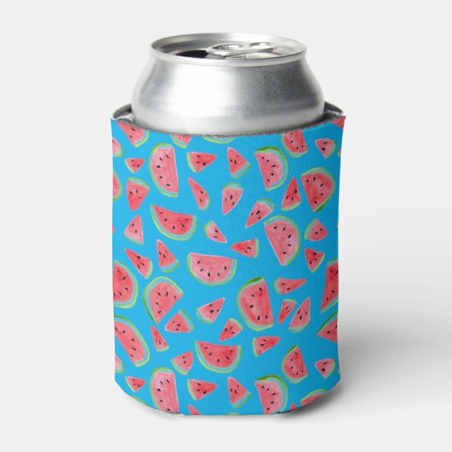 Enfriador De Latas Refrigerador de bebidas Cute sandía - agrega tu pr (Lata Anverso)