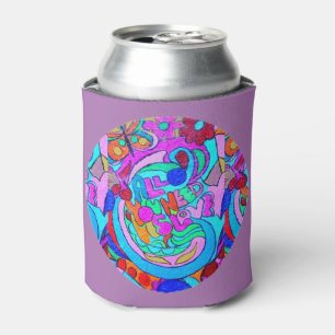Enfriador De Latas refrigerador de bebidas de amor hippie groovy