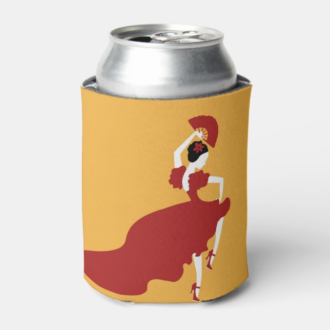 Enfriador De Latas Refrigerador de bebidas de bailarín Flamenco (Lata Anverso)