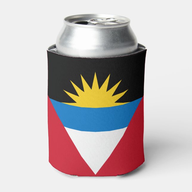 Enfriador De Latas Refrigerador de bebidas de bandera de Antigua y Ba (Lata Anverso)