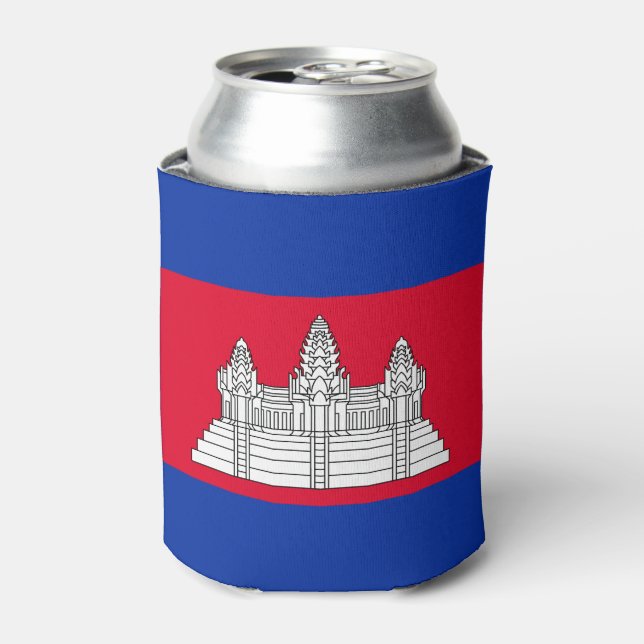 Enfriador De Latas Refrigerador de bebidas de bandera de Camboya Patr (Lata Anverso)