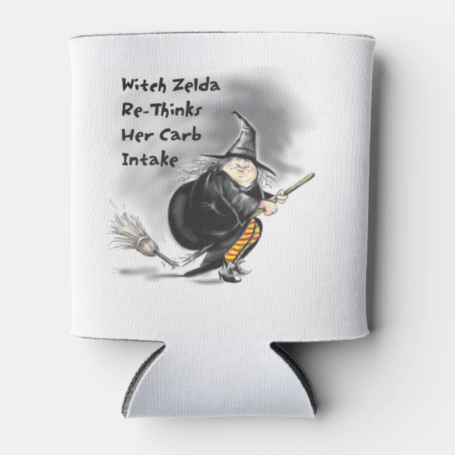 Enfriador De Latas Refrigerador de bebidas de Brujas de Halloween (Anverso)