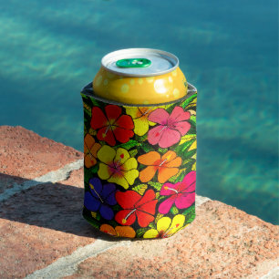 Enfriador De Latas Refrigerador de bebidas de color de Hibiscus