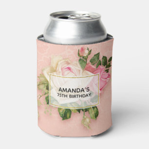Enfriador De Latas Refrigerador de bebidas de cumpleaños Rosa y Rosa 