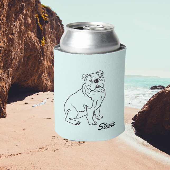 Enfriador De Latas Refrigerador de bebidas de dibujo de perro de bull (Subido por el creador)