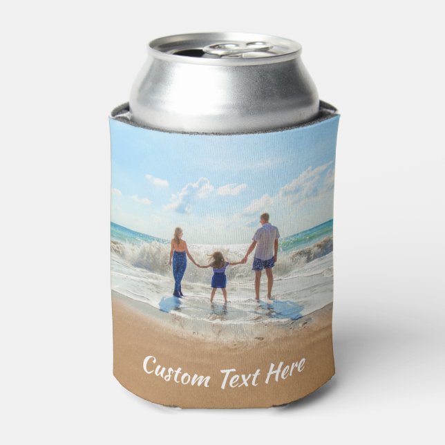 Enfriador De Latas Refrigerador de bebidas de fotos personalizado con (Lata Anverso)