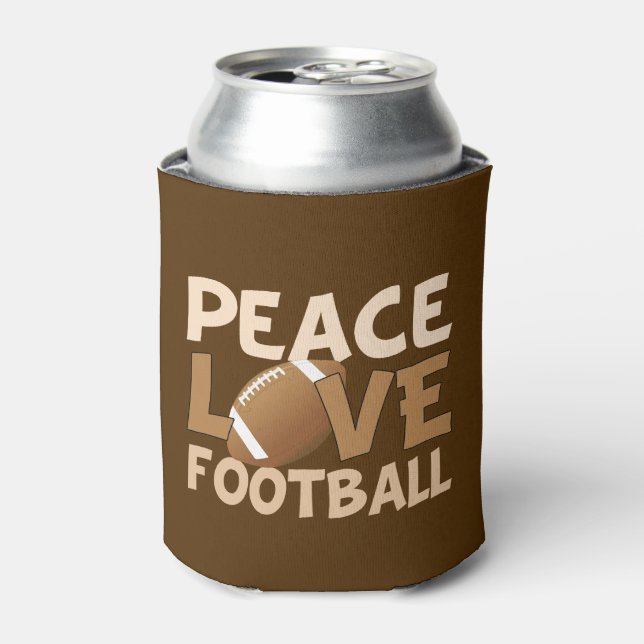 Enfriador De Latas Refrigerador de bebidas de Fútbol de Peace Love (Lata Anverso)