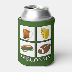 Enfriador De Latas Refrigerador de bebidas de Fútbol Wisconsin Beer C