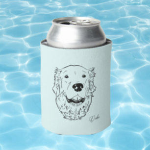 Enfriador De Latas Refrigerador de bebidas de Golden Retriever.