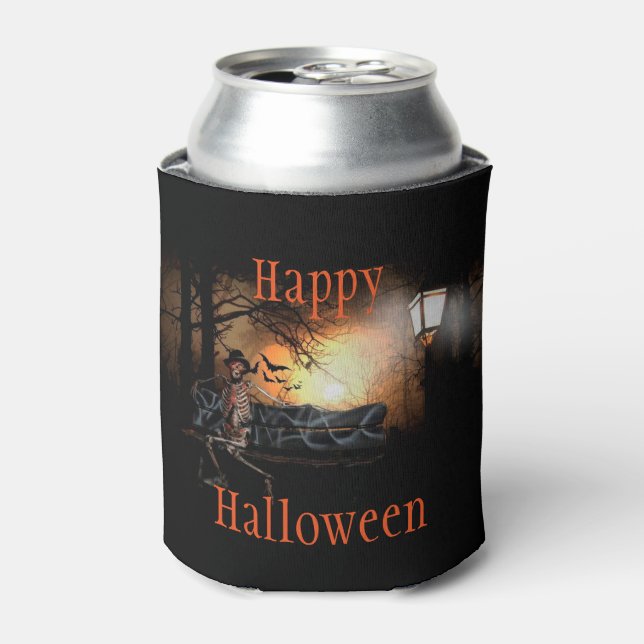 Enfriador De Latas Refrigerador de bebidas de Halloween/Skeleton (Lata Anverso)