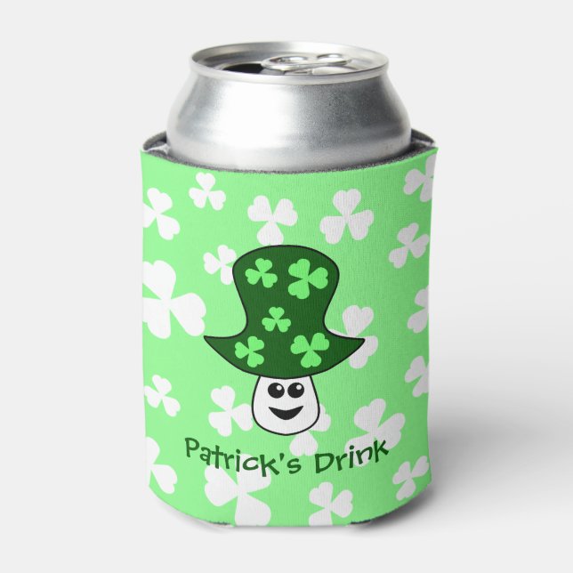 Enfriador De Latas Refrigerador de bebidas de hongos de St. Patrick (Lata Anverso)