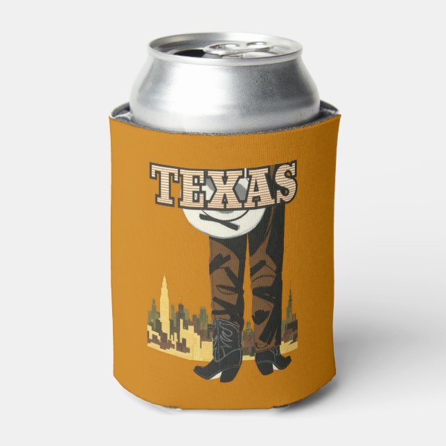 Enfriador De Latas Refrigerador de bebidas de Viajes de Texas USA Vin (Lata Anverso)