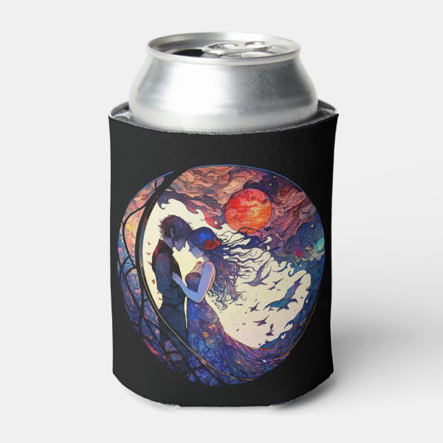 Enfriador De Latas Refrigerador de bebidas De Vidrio De Pareja Faux (Lata Anverso)