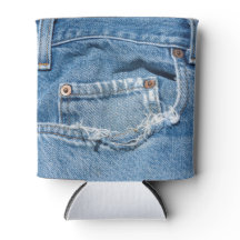 Refrigerador de bebidas de viejos jeans