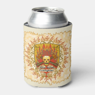 Enfriador De Latas Refrigerador de bebidas del bombero Skull Shield
