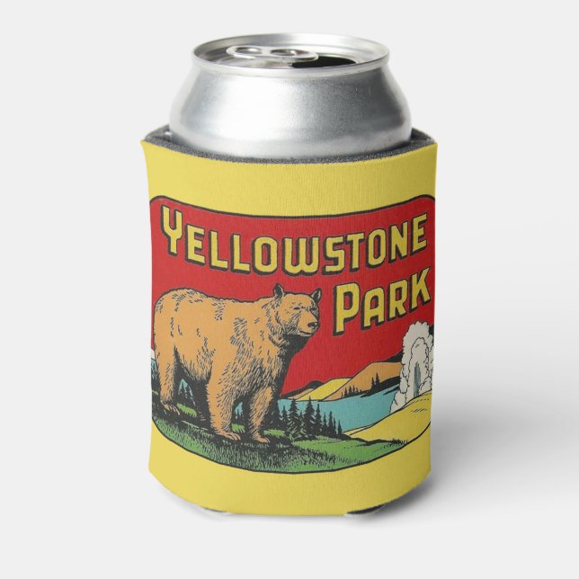 Enfriador De Latas Refrigerador de bebidas del Parque Yellowstone (Reverso de la lata)