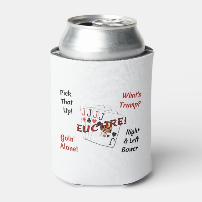 Enfriador De Latas Refrigerador de bebidas - ¡Euchre! (Lata Anverso)