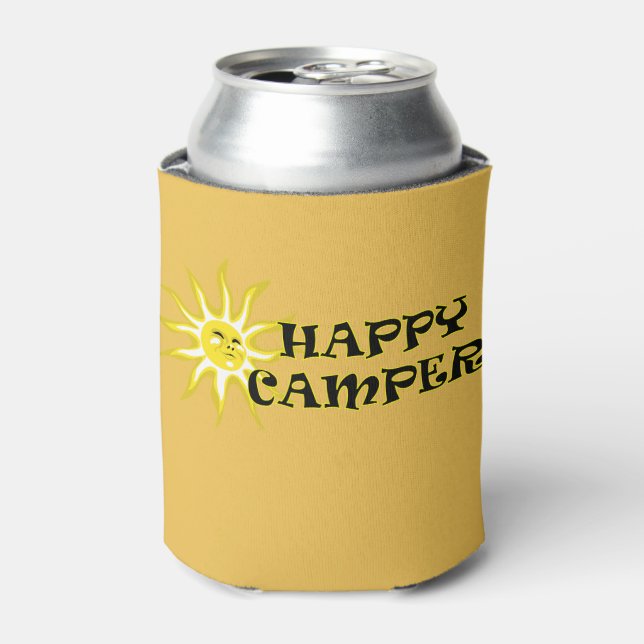 Enfriador De Latas Refrigerador de bebidas Feliz Camper Camping Sunsh (Lata Anverso)