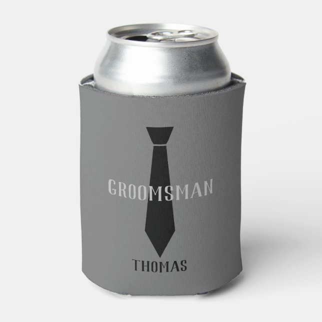 Enfriador De Latas Refrigerador de bebidas - Groomsman Tie (Lata Anverso)