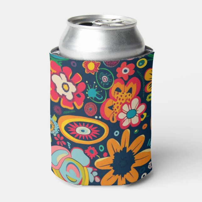 Enfriador De Latas Refrigerador de bebidas hippie (Lata Anverso)