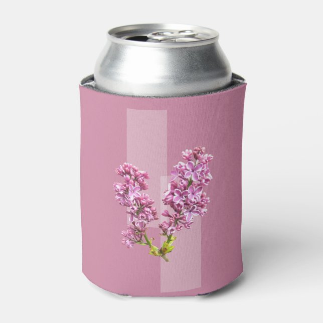 Enfriador De Latas Refrigerador de bebidas - Lilacs sobre fondo de la (Lata Anverso)